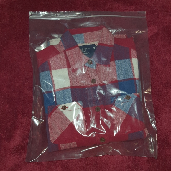 American Eagle Outfitters Women's Plaid 100% Cotton Long Sleeve Shirt Size 2 XS - Picture 13 of 13